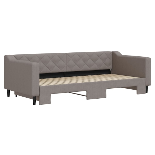 vidaXL Dagbädd utdragbar taupe 90x200 cm tyg Taupe