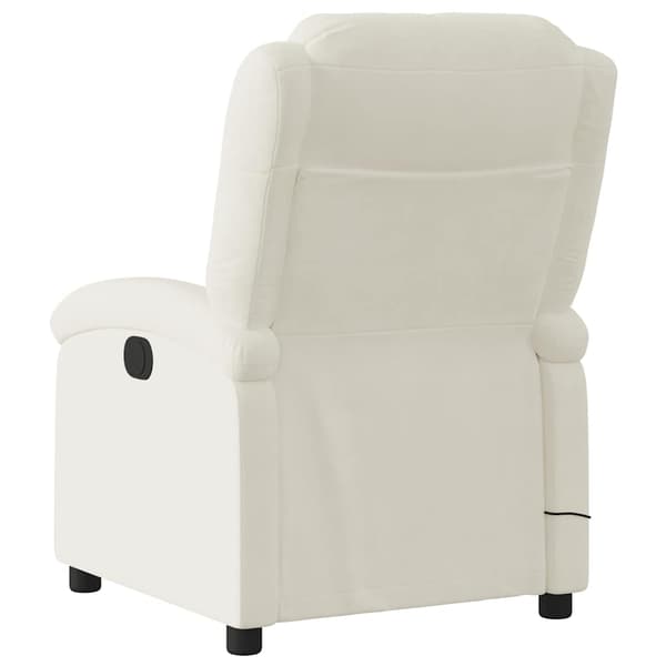 vidaXL Elektrisk massagefåtölj gräddvit sammet Kräm