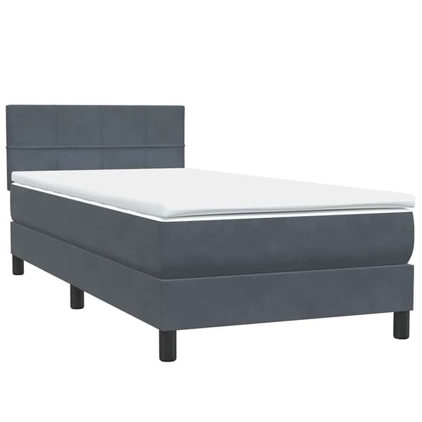 vidaXL Ramsäng med madrass mörkgrå 80x210 cm sammet Grå