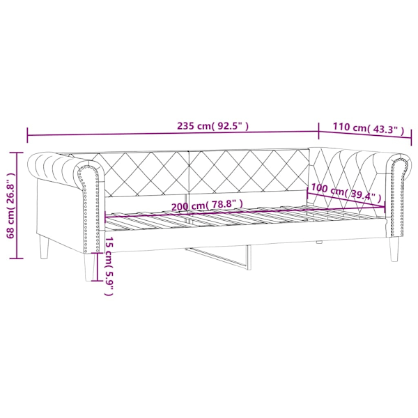 vidaXL Dagbädd vit 100x200 cm konstläder Vit