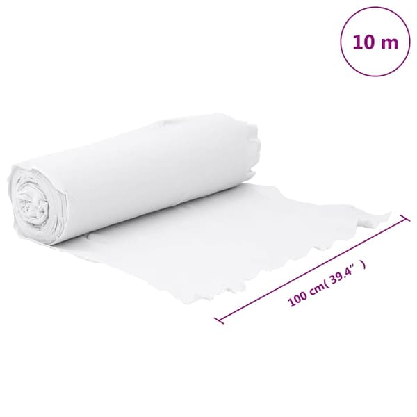 vidaXL Ogräsduk 1x10 m polyesterfiber vit Vit