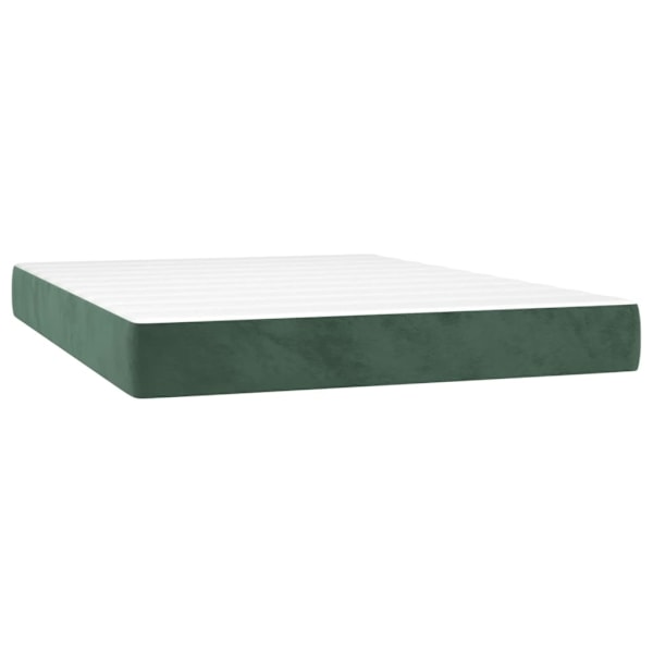 vidaXL Ramsäng med madrass mörkgrön 140x190 cm sammet Grön