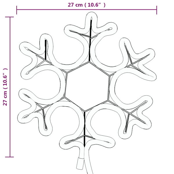 vidaXL Snöflinga ljusslinga med LED 2 st varmvit 27x27 cm