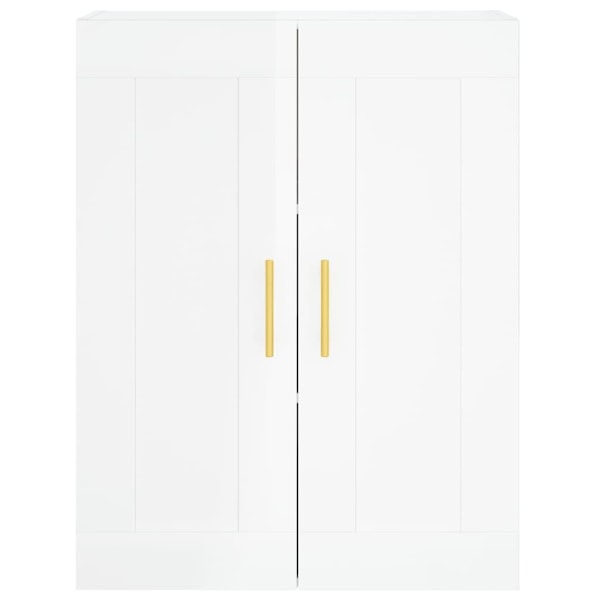 vidaXL Väggskåp vit högglans 69,5x34x90 cm konstruerat trä Vit