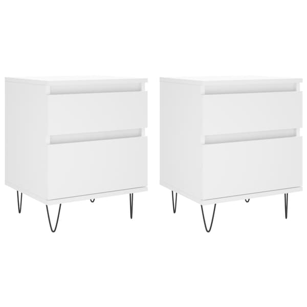 vidaXL Sängbord 2 st vit 40x35x50 cm konstruerat trä Vit