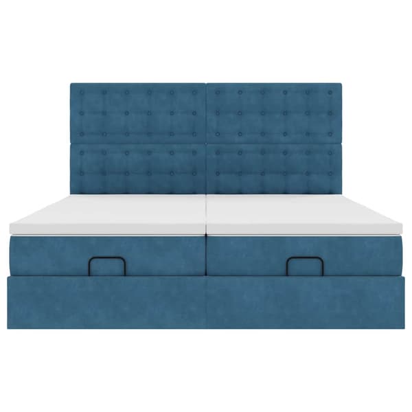 vidaXL Ottoman sängram med madrasser mörkblå 160x200 cm sammet Blå