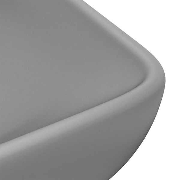 vidaXL Lyxigt rektangulärt handfat matt ljusgrå 71x38 cm keramik grå
