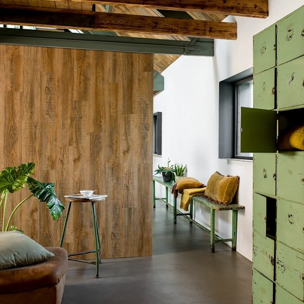 WallArt Väggpaneler träimitation återvunnen ek vintagebrun Brun