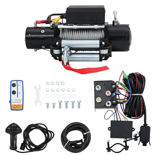 vidaXL Elektrisk vinsch 12 V 5909 kg Brun
