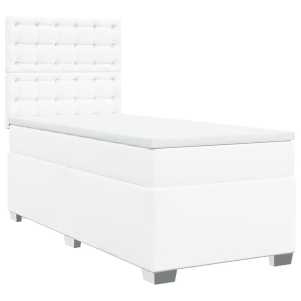 vidaXL Ramsäng med madrass vit 100x200 cm konstläder Vit