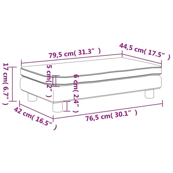 vidaXL Barnsoffa med fotpall blå 100x50x30 cm sammet Blå
