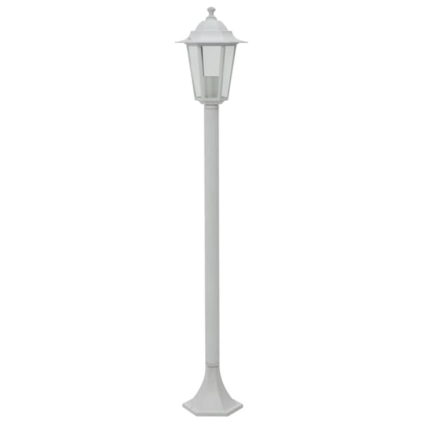 vidaXL Lyktstolpar för trädgård 6 st E27 110 cm aluminium vit Vit