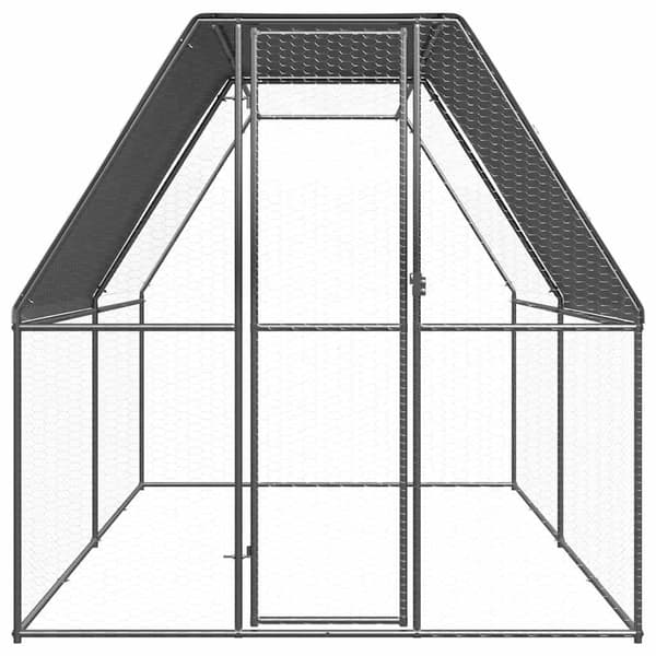 vidaXL Hönsbur för utomhusbruk 2x4x2 m galvaniserat stål Silver