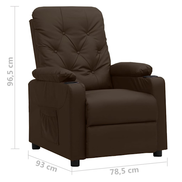 vidaXL Reclinerfåtölj brun konstläder Brun