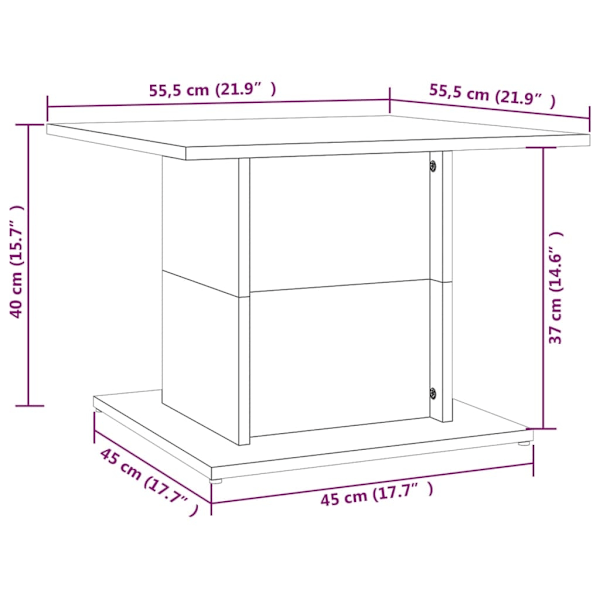 vidaXL Soffbord svart 55,5x55,5x40 cm konstruerat trä Svart