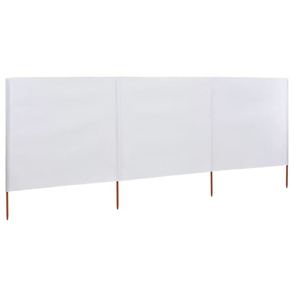 vidaXL Vindskydd 3 paneler tyg 400x160 cm sandvit Vit