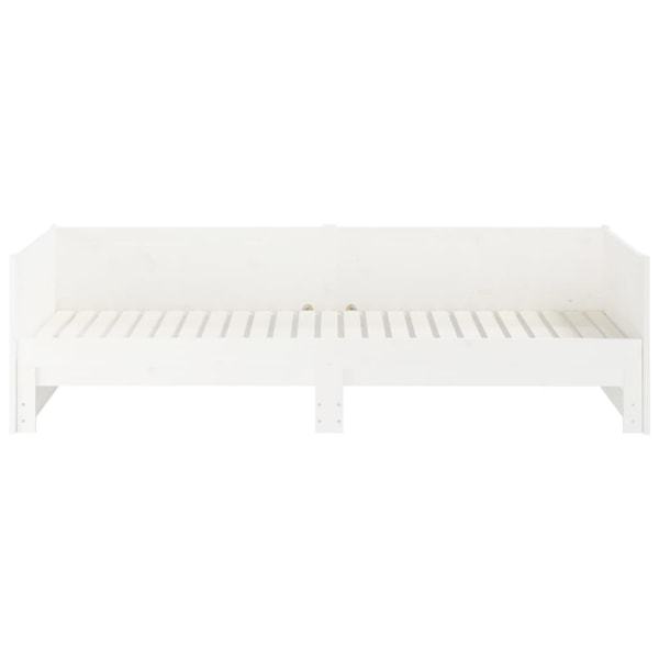 vidaXL Utdragbar dagbädd vit massiv furu 2x(90x190) cm Vit