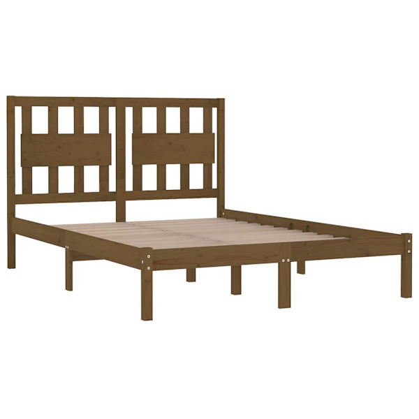 vidaXL Sängram honungsbrun massiv furu 120x200 cm enkelsäng Brun