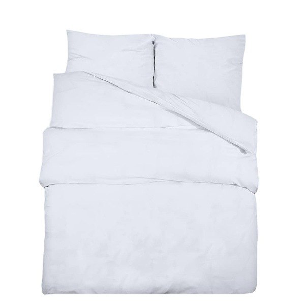 vidaXL Bäddset vit 135x200 cm bomull Vit