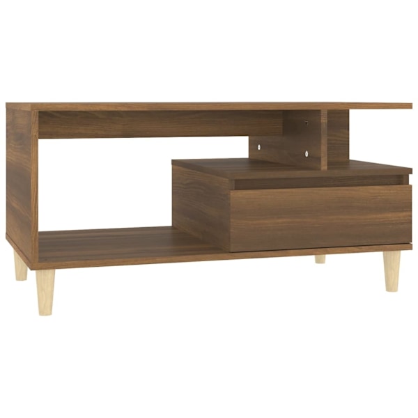 vidaXL Soffbord brun ek 90x49x45 cm konstruerat trä Brun