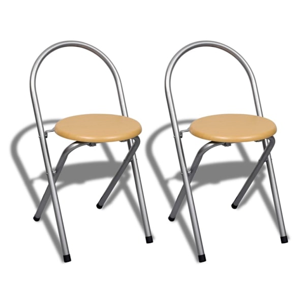 vidaXL Fällbart frukost bar set med 2 stolar Brun