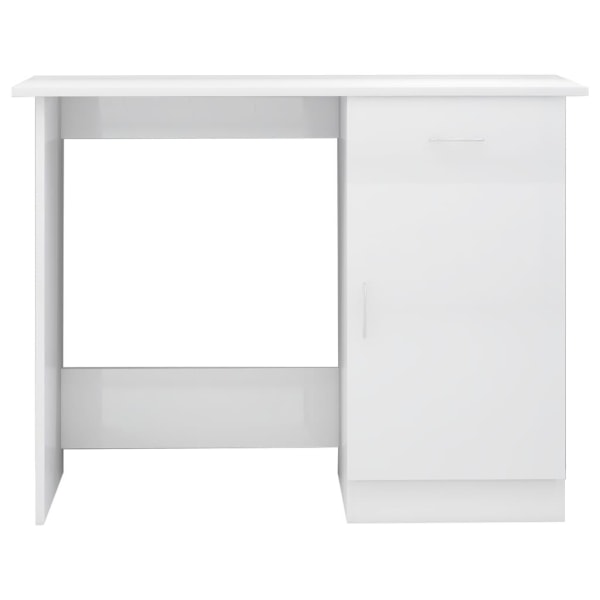 vidaXL Skrivbord vit högglans 100x50x76 cm konstruerat trä Vit