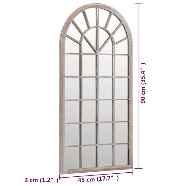 vidaXL Trädgårdsspegel sand 90x45 cm järn för utomhusbruk Creme
