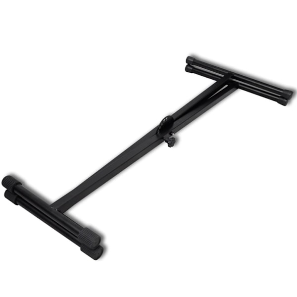 vidaXL Keyboardstativ svart vikbart justerbart 60kg Svart