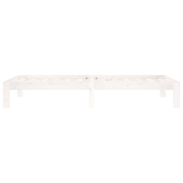 vidaXL Sängram vit massiv furu 90x200 cm Vit