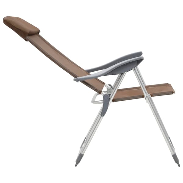 vidaXL Hopfällbara campingstolar 2 st aluminium brun Brun