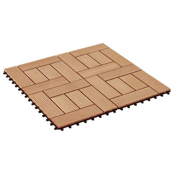 vidaXL Trall 22 st 30x30 cm 2 kvm WPC teakfärg Brun