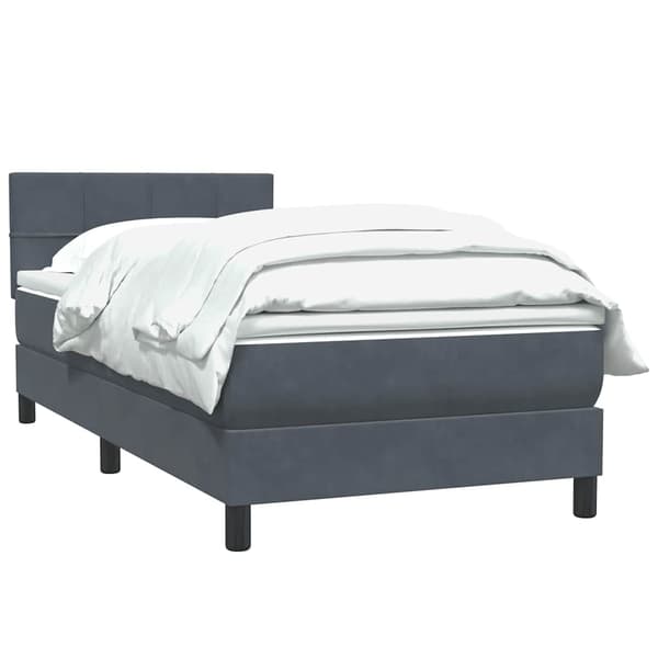 vidaXL Ramsäng med madrass mörkgrå 80x220 cm sammet Grå