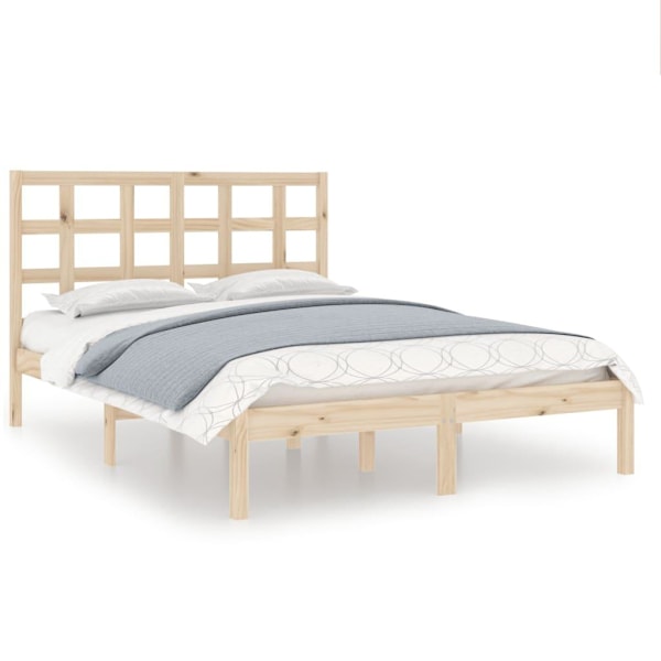 vidaXL Sängram massivt trä 200x200 cm Brun
