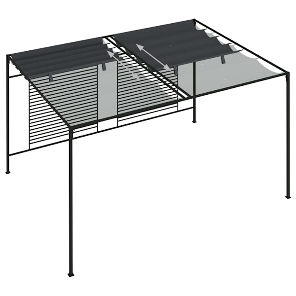 vidaXL Paviljong med infällbart tak 4x3x2,3 m gräddvit 180 g/m² Antracit