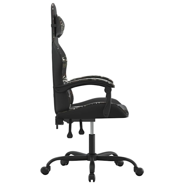 vidaXL Snurrbar gamingstol svart och kamouflage konstläder Grön