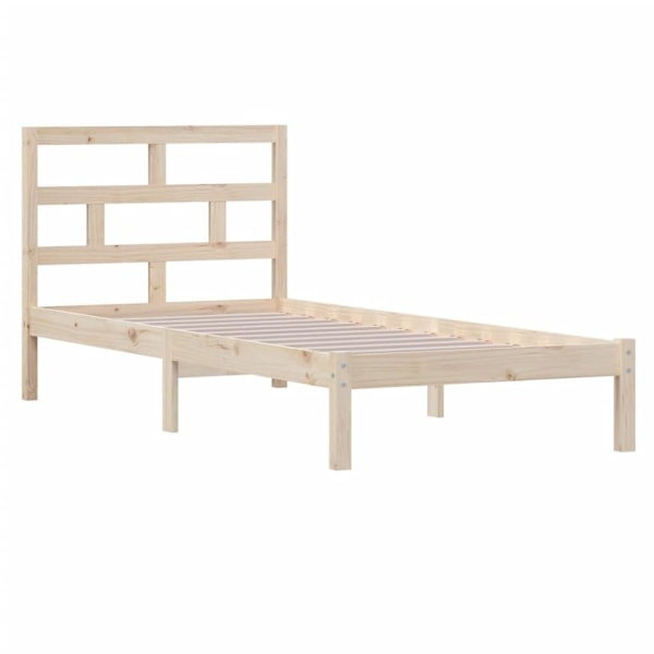 vidaXL Sängram massiv furu 100x200 cm enkelsäng Brun