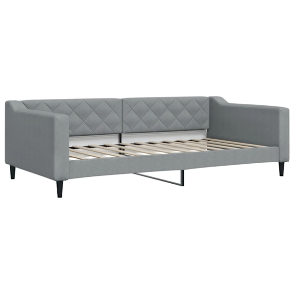 vidaXL Dagbädd med extrabädd och madrasser ljusgrå 100x200 cm tyg Grå