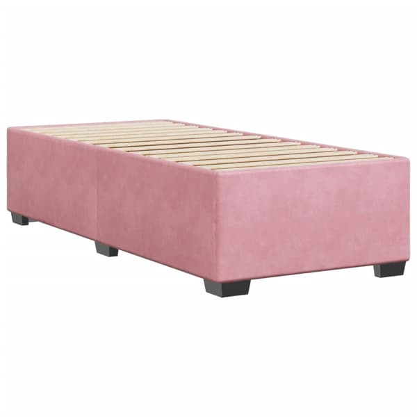vidaXL Sängram rosa 90x190 cm sammet Rosa