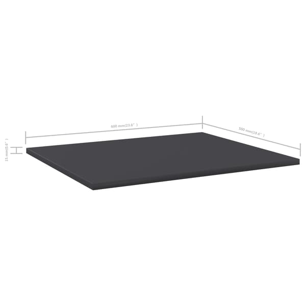 vidaXL Hyllplan 4 st grå 60x50x1,5 cm konstruerat trä grå