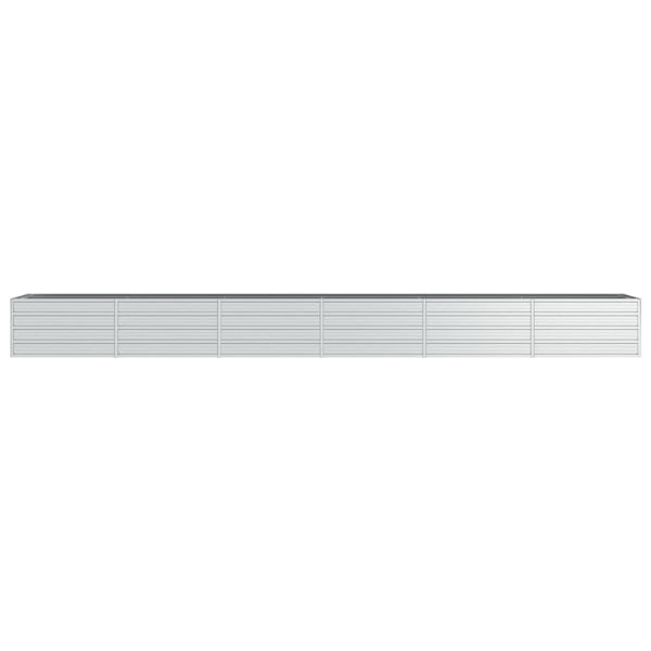 vidaXL Odlingslåda upphöjd galvaniserat stål 480x80x45 cm silver Silver