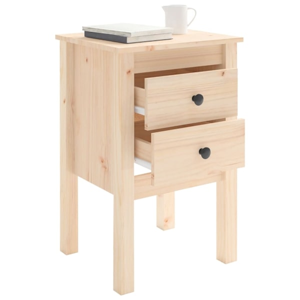 vidaXL Sängbord 2 st 40x35x61,5 cm massiv furu Brun