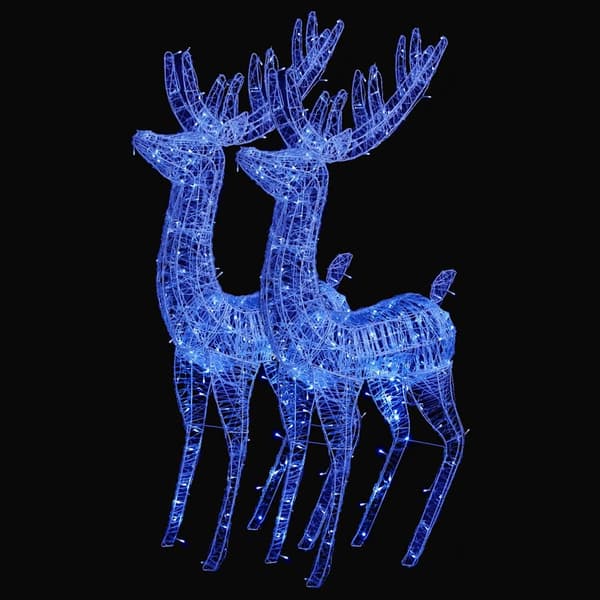 vidaXL Julren 2 st akryl 250 LED 180 cm blå Blå