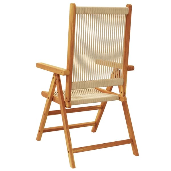 vidaXL Fällbara fåtöljer 6 st beige massivt trä akacia Beige