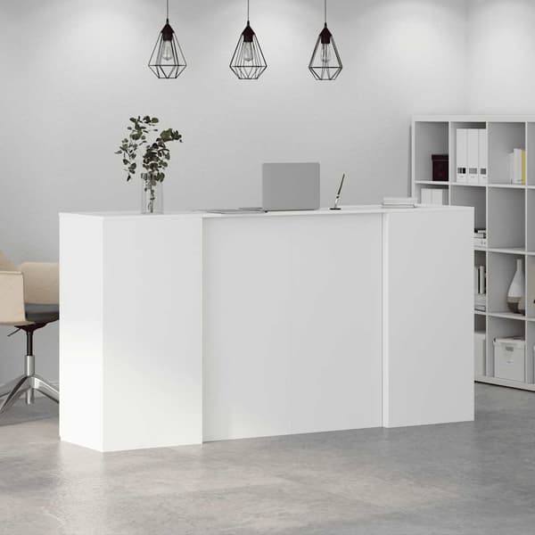 vidaXL Receptionsdisk vit 200x50x103,5 cm konstruerat trä Vit