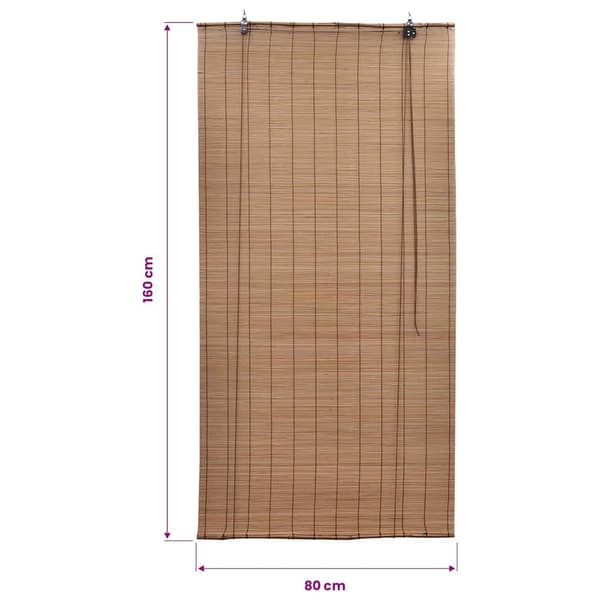 vidaXL Rullgardin brun bambu 80 x 160 cm Brun