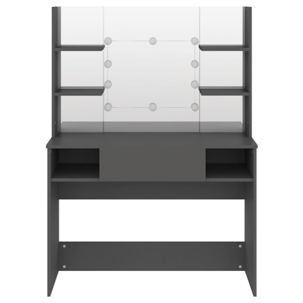 vidaXL Sminkbord med LED-belysning 100x40x135 cm MDF grå grå