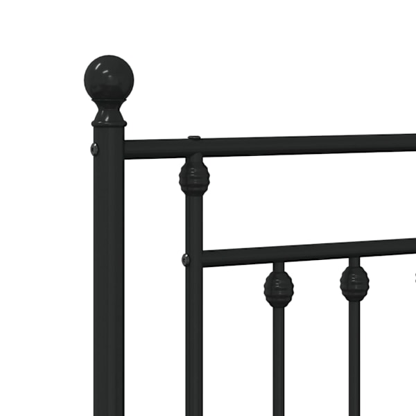 vidaXL Sängram med huvudgavel och fotgavel svart metall 107x203 cm Svart