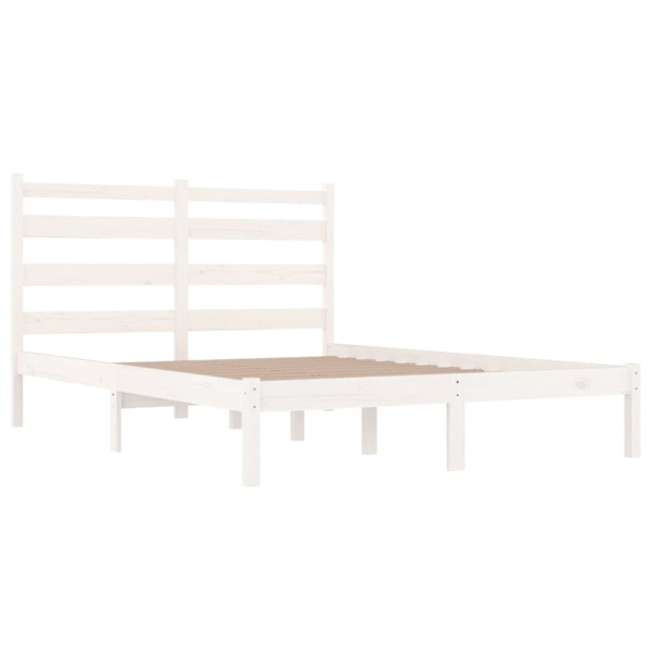 vidaXL Sängram vit massiv furu 120x200 cm Vit