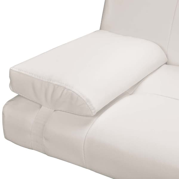 vidaXL Bäddsoffa med två kuddar justerbar vit Creme