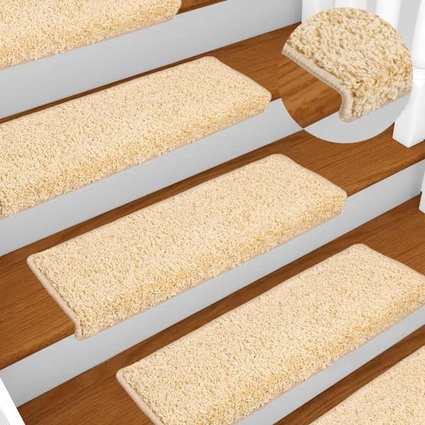 vidaXL Trappstegsmattor 10 st 65x25 cm brun Kräm